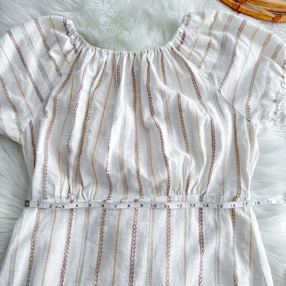Ace & Jig Quince Maxi Dress In Ambrosia Cream Stripe Striped Off The Shoulder - Picture 11 of 12